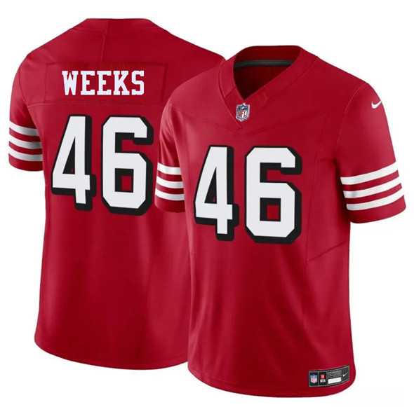 Men & Women & Youth San Francisco 49ers #46 Jon Weeks New Red 2025 F.U.S.E. Vapor Untouchable Limited Stitched Jersey,We sell and wholesale Men & Women & Youth San Francisco 49ers #46 Jon Weeks New Red 2025 F.U.S.E. Vapor Untouchable Limited Stitched Jersey on line form chian!